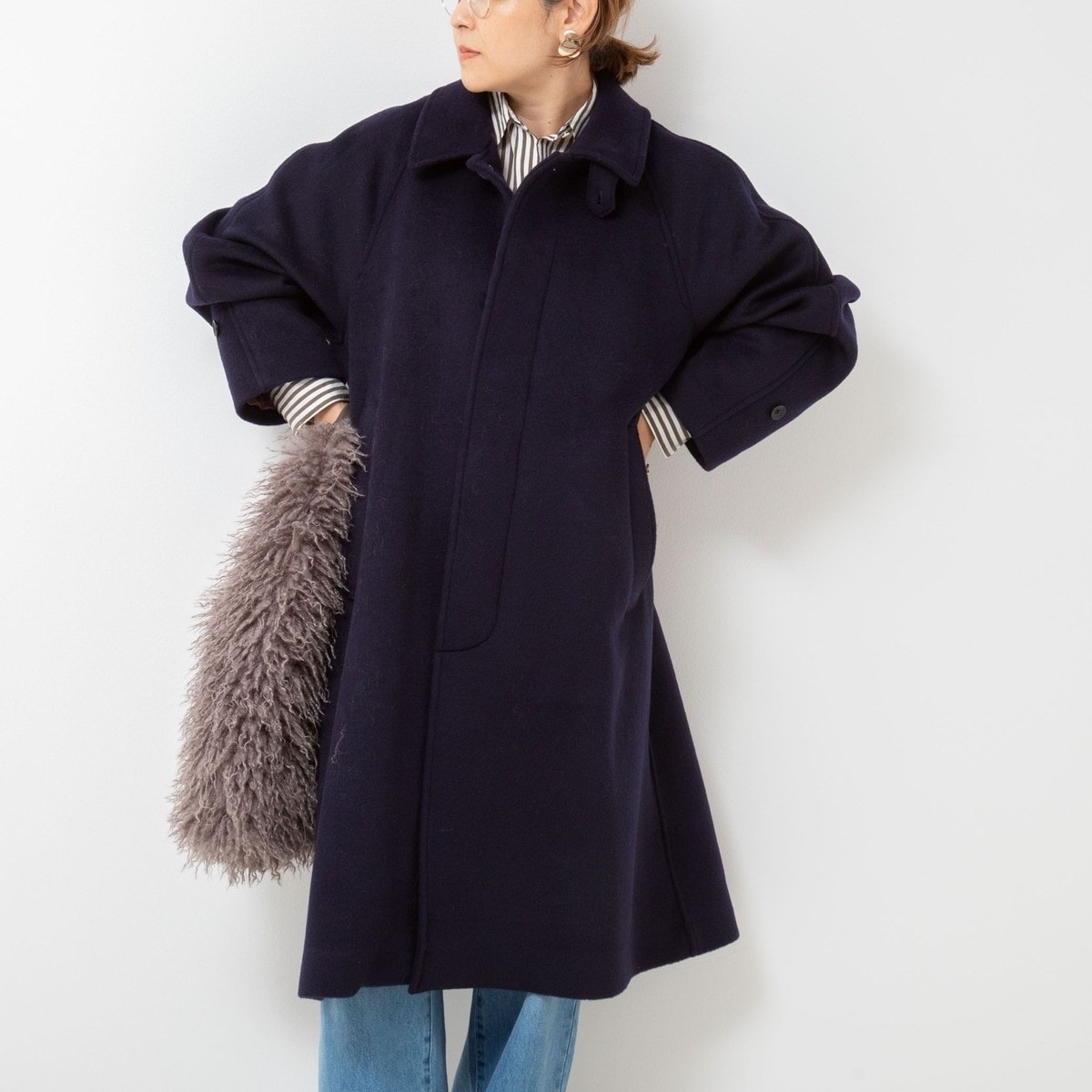 NOLLEY’S ノーリーズ　ウールコート完売品 セール】◇【WEB限定】ダンボールノーカラーコート（ノーカラー