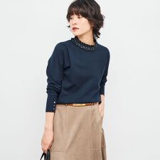 ノーリーズ(NOLLEY'S)のプリーツ衿取り外しプルオーバーニット