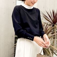 ノーリーズ(NOLLEY'S)のプリーツ衿取り外しプルオーバーニット