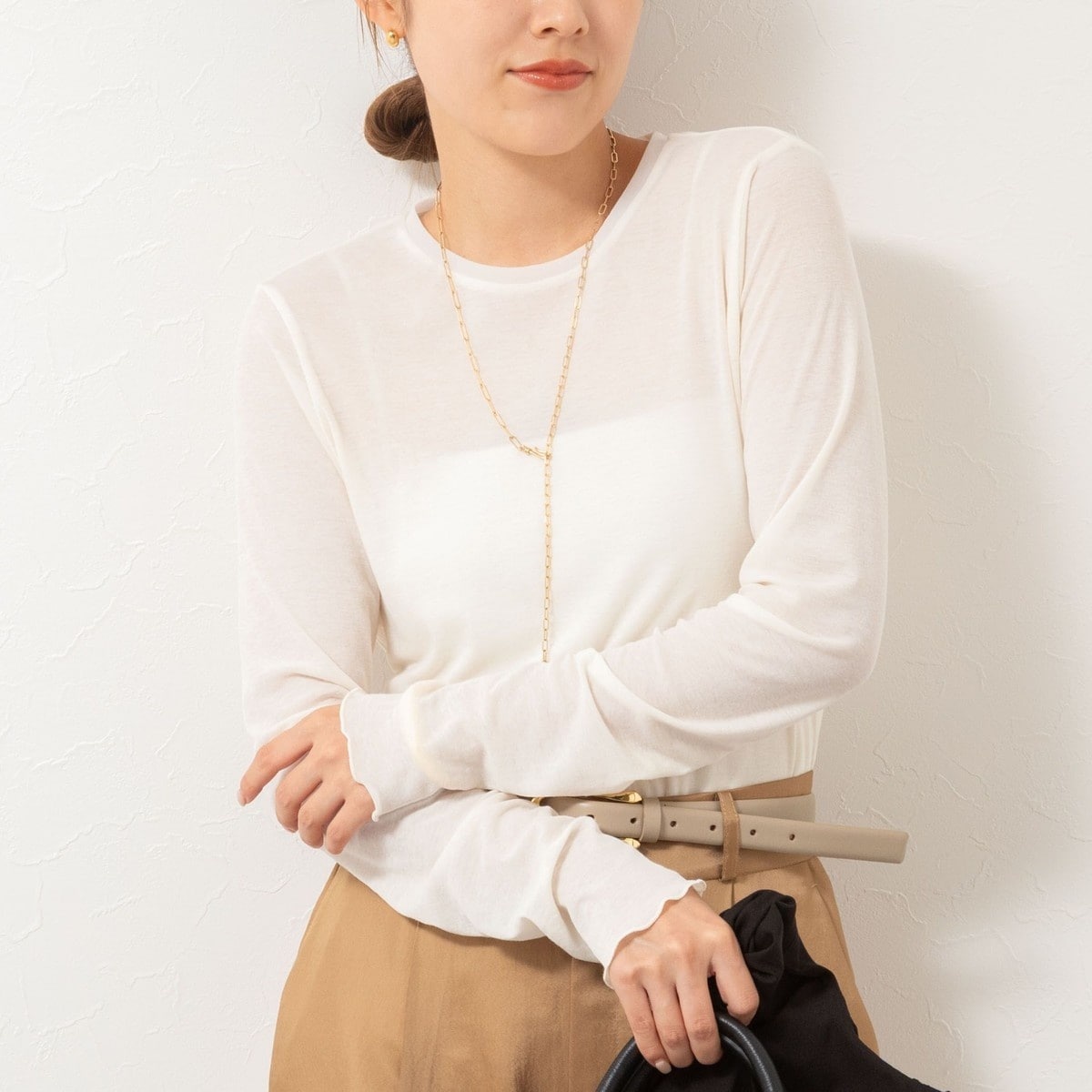 新品✨ノーリーズドットカットソー ドットシアーパフスリーブカットソー（5-0290-3-03-001