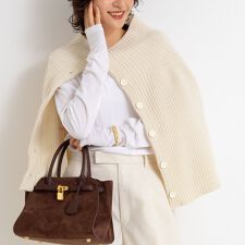 《手洗い可能》2WAYニットポンチョ