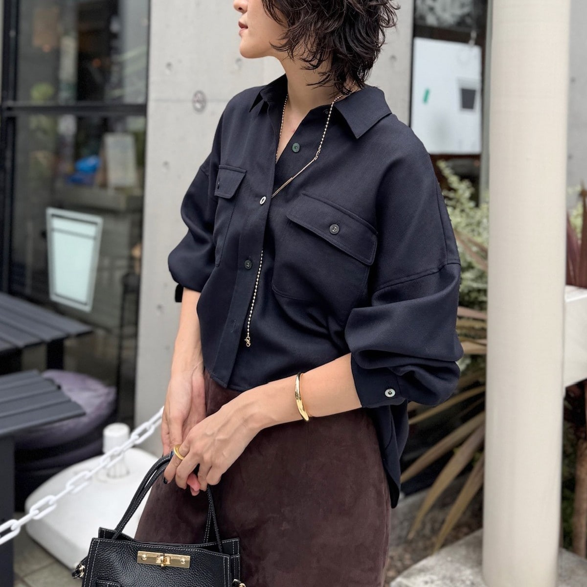 ウォッシャブルウール混ビエラショートシャツ | ノーリーズソフィー