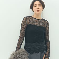 ノーリーズソフィー(NOLLEY’S sophi)のウォッシャブルラッセルレースＴブラウス