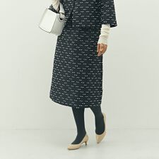 《セットアップ対応》ウォッシャブルリボンジャガードAラインスカート