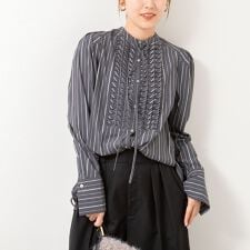 ノーリーズ(NOLLEY'S)の【MARILYN MOON/マリリーンムーン】タックフリルストライプブラウス