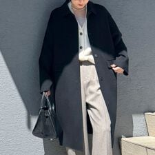 ノーリーズソフィー(NOLLEY’S sophi)のSUPER140リバーステンカラーコート