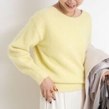 ヘアリー2WAYプルオーバーニット