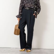 ウォッシャブルウール調愛されセミワイドパンツ