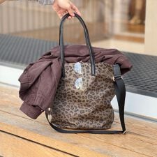 レオパード柄縦長トートバッグ