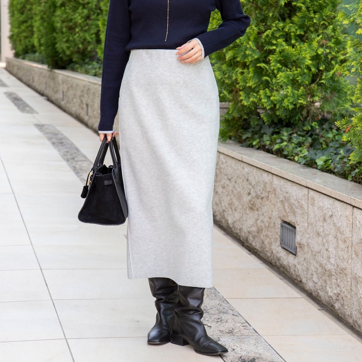 セットアップ対応》高機能 フィブリルサテンバイヤススカート