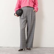 ウォッシャブル両面起毛ワイドパンツ