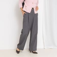 ウォッシャブル裏起毛イージーワイドパンツ