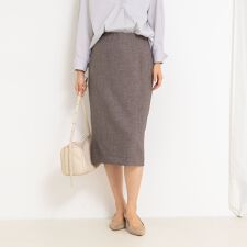 《セットアップ対応》ウォッシャブルウール調タイトスカート