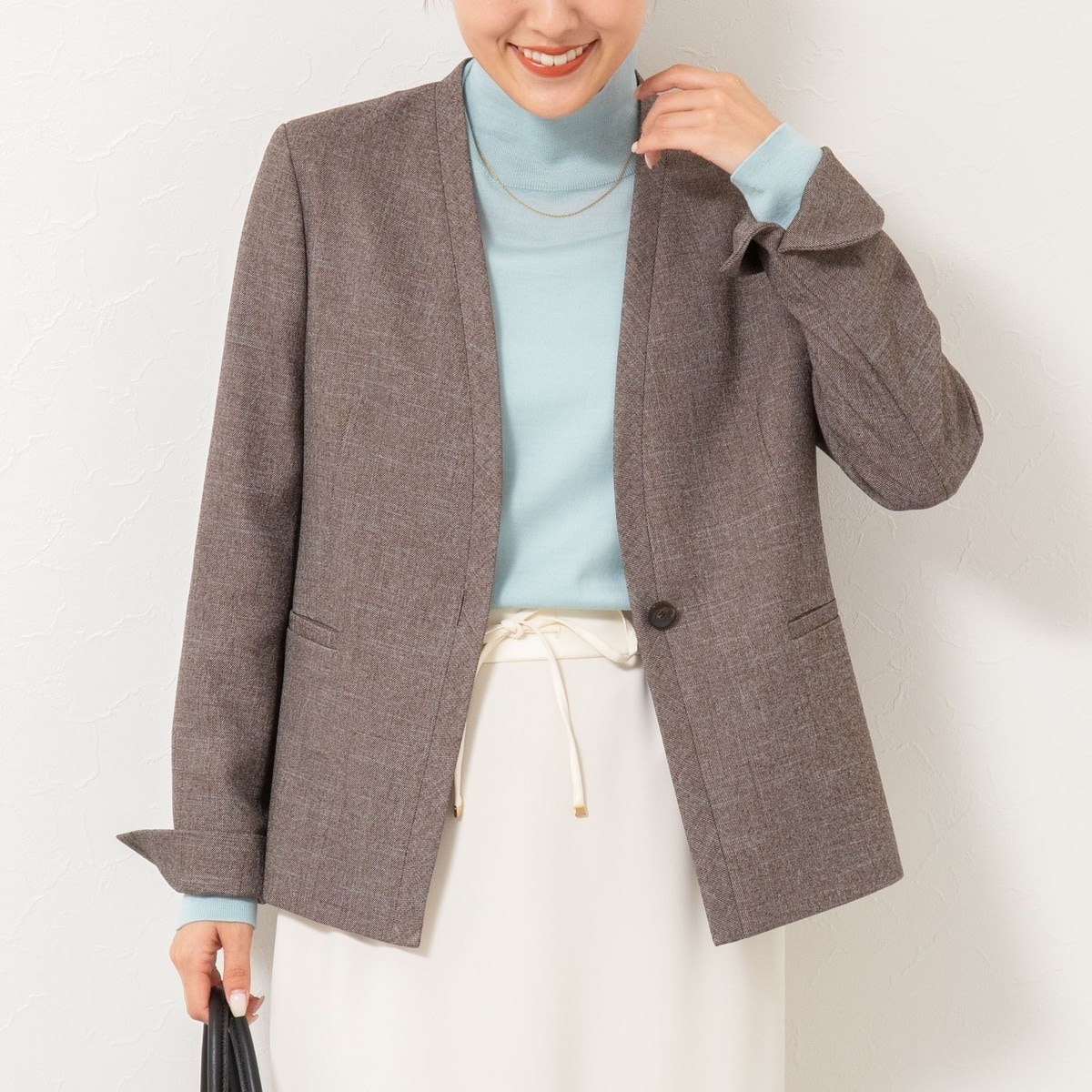 NOLLEY’S Sophi ブークレーカーデジャケット ノーカラージャケット NOLLEY'S Sophi（ノーリーズソフィ）の「ブークレーカーデ