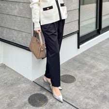 ウォッシャブル裏起毛イージーテーパードパンツ