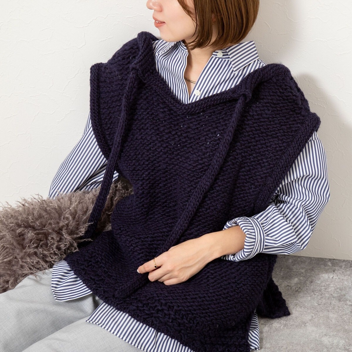 IENA 美品 2024 ＆NAVY ドビーツィードジレ ネイビー IENA 美品 2024 ＆NAVY ドビーツィードジレ ネイビー - メルカリ