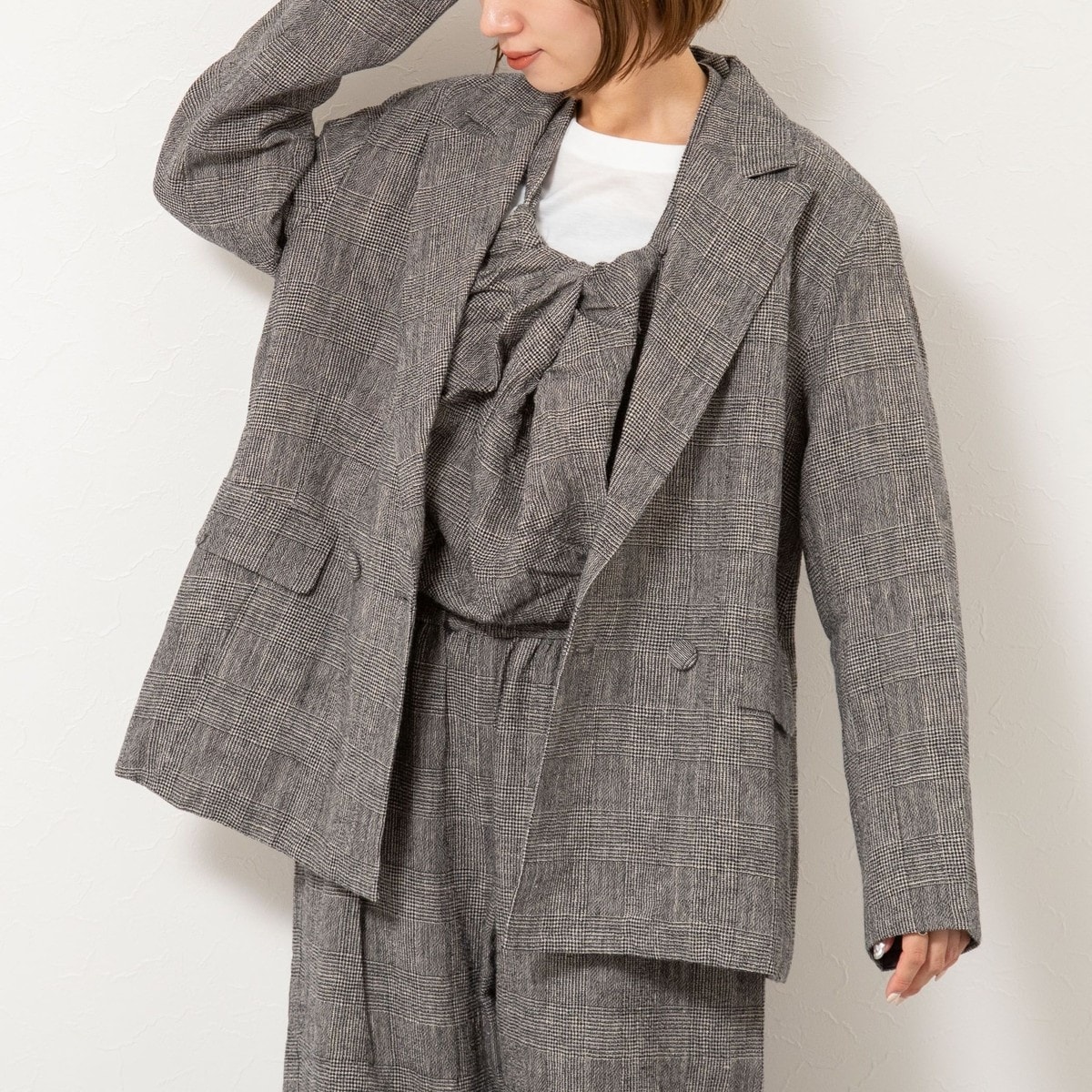 セットアップ対応》ラメリネンライトオーバージャケット