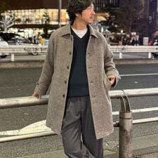 《ビジカジ対応》尾州ビーバーステンカラーコート 25AW