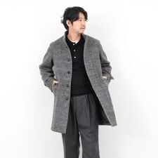《ビジカジ対応》尾州ビーバースタンドカラーコート 25AW