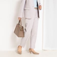 《セットアップ対応》ウォッシャブルサージストレッチストレートパンツ