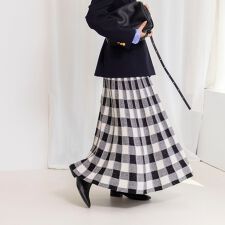 ノーリーズ(NOLLEY'S)の《手洗い可能》チェックニットスカート