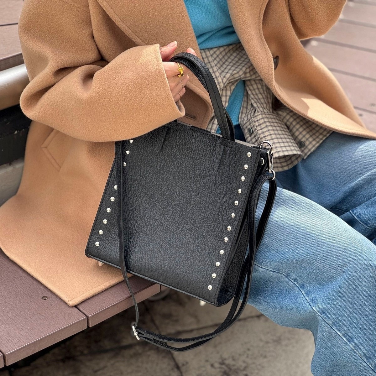 ミニポーチ付き編み込みスクエアトートバッグ | グランターブル