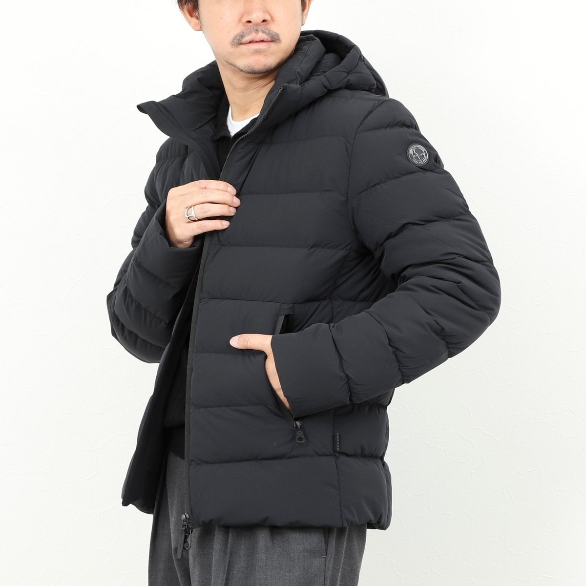 ダイヤキルティングライナージャケット / ナイロンダウンブルゾン