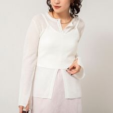 《手洗い可能》モヘヤ混片畦ビスチェ