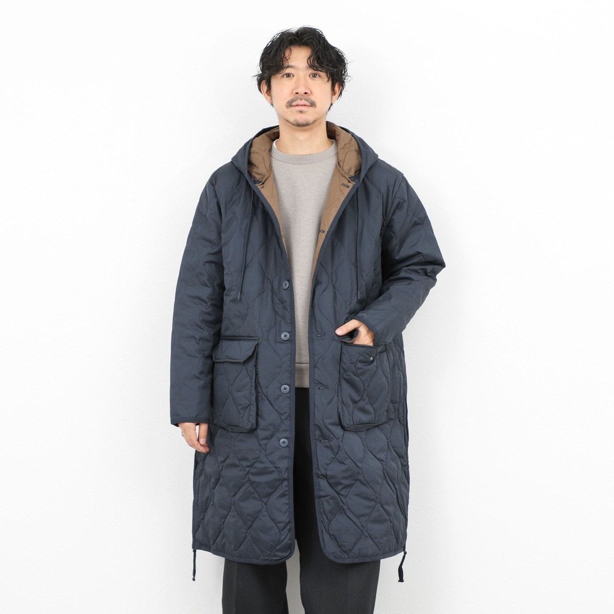 ノーリーズ×TAION ロングダウン 24AW TAION/タイオン】シティ フード ロングダウンジャケット ダウンコート