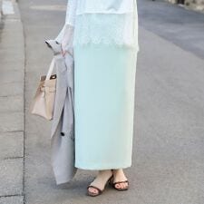 《セットアップ対応》ウォッシャブルバックサテンタイトスカート