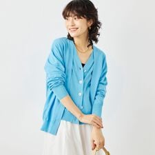 《手洗い可能》ベストドッキングVネックカーディガン