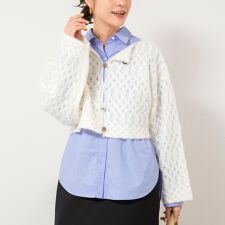 【WALANCE/ワランス】wool mohair cable cropped cardigan