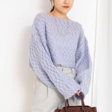【WALANCE/ワランス】wool mohair cable cropped cardigan