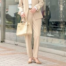 《セットアップ対応》ウォッシャブルWクロス2WAYストレッチテーパードパンツ