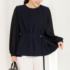 《セットアップ対応》ウォッシャブルダブルクロスブラウス