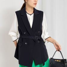 《セットアップ対応》ウォッシャブルダブルクロスジレ