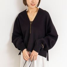 《手洗い可能》《アンサンブル対応》スウェットライクニットプルオーバー