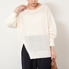 《手洗い可能》片畦前スリットプルオーバー