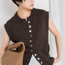 《手洗い可能》ペーパーヤーン天竺ベスト