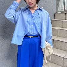 ウォッシャブルレイヤード風ショート丈シャツ