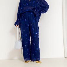 《セットアップ対応》【KIRYU】 MIXウォッシャブルフラワー柄ジャガードパンツ