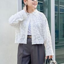 【KIRYU】ウォッシャブル花柄ジャガードシャツ