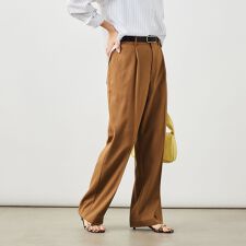 ウォッシャブルハイスペック麻調愛されセミワイドパンツ