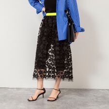 45th limited editionウォッシャブルスターフリンジタイトスカート