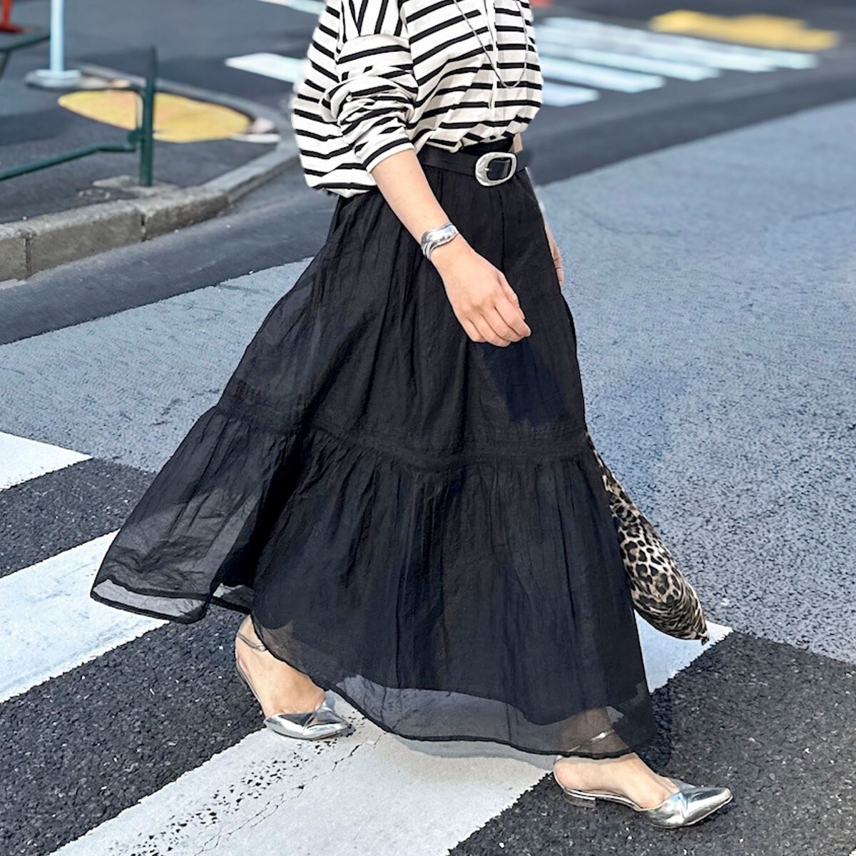 MARILYN MOON】sheer starched cotton lace tieredスカー | ノーリーズ