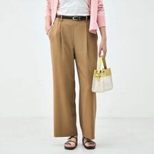 《セットアップ対応》ウォッシャブルイージーツイルセミワイドパンツ