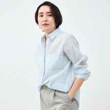 ウォッシャブルシアーオーガンジー2WAYシャツ