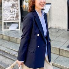 ウォッシャブル麻調スラブWジャケット