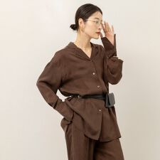 《セットアップ対応》【MAQWEL/マクウェル】ウォッシャブルサテンシャツ