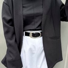 【LEFIJE/レフィエ】オーバルバックルベルト（スムース）